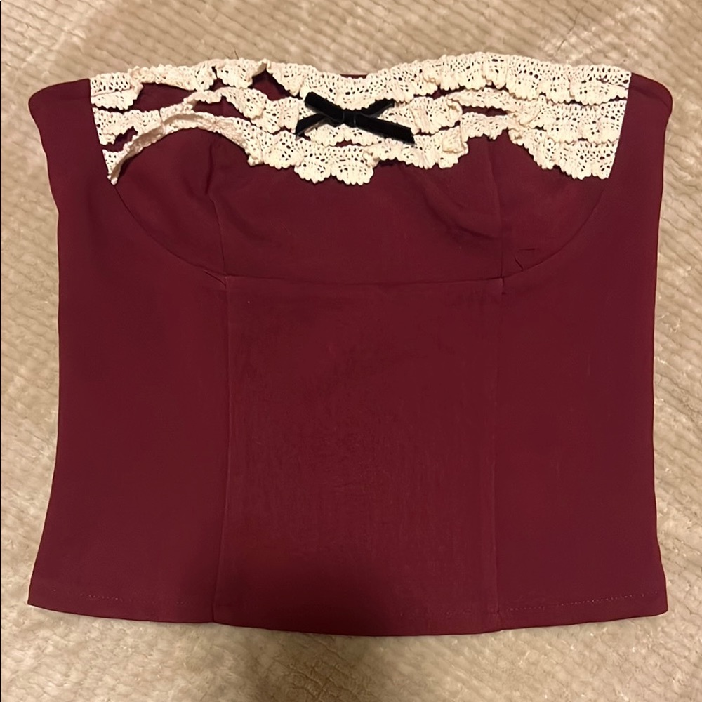 Edikted Red Embellished Bustier Camisole